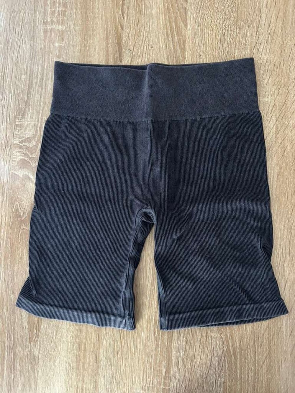 Gilly Hicks Ribbed Seamless Biker Shorts XS Black High Waist Stretch
